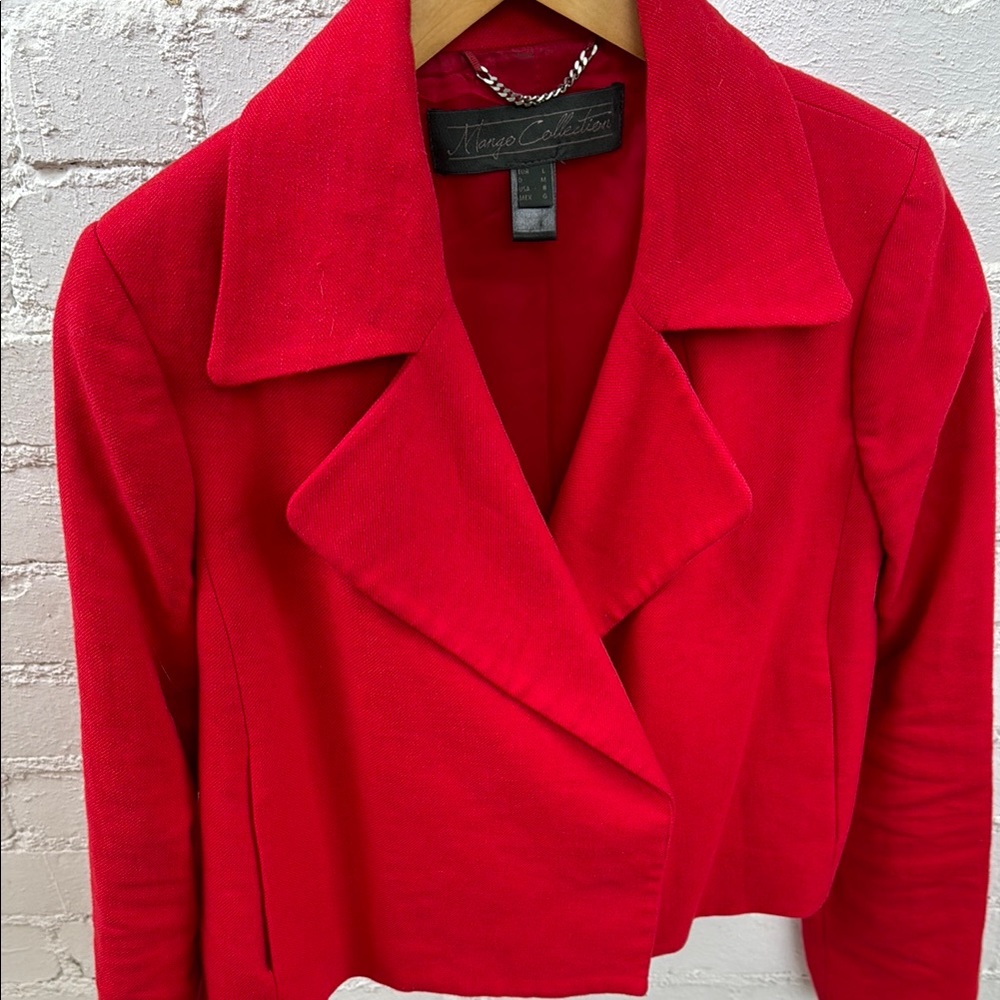 Cropped Mango Collection Red Blazer Size 8 - Picture 2 of 4